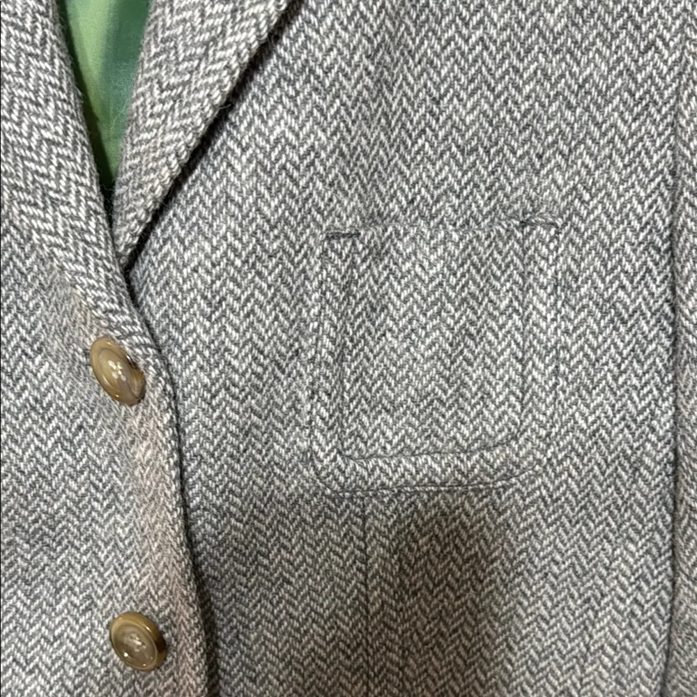 Lands' End Gray Wool Mohair Blend Blazer Timeless Professional Style Size 9AR - Image 4