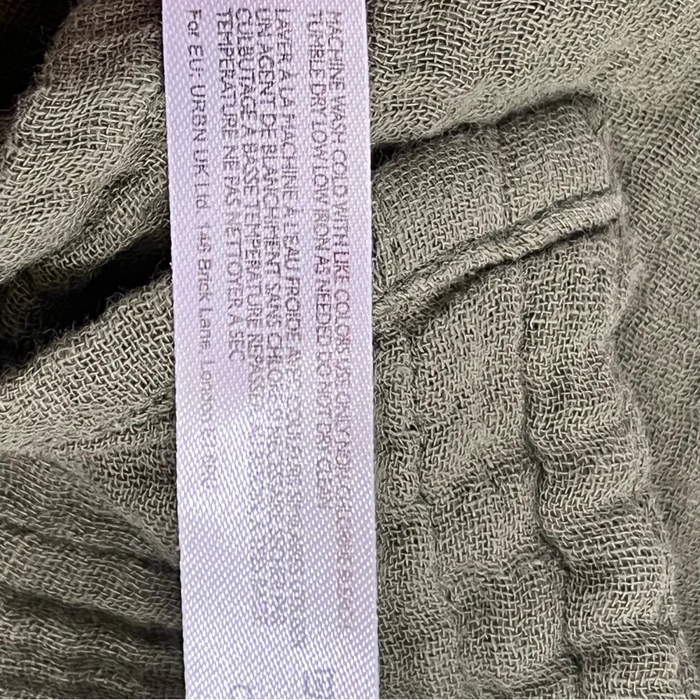 Urban Outfitters Out From Under small Olive Green Button Down Long Sleeve Top - Image 6