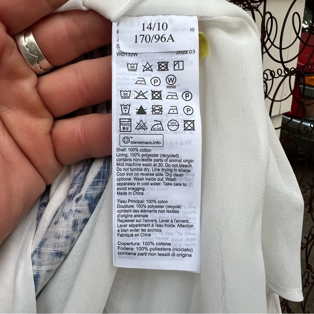 Allsaints Dalia Oceano Cotton Midi Dress in Blue Seashell Size 10 - Image 12