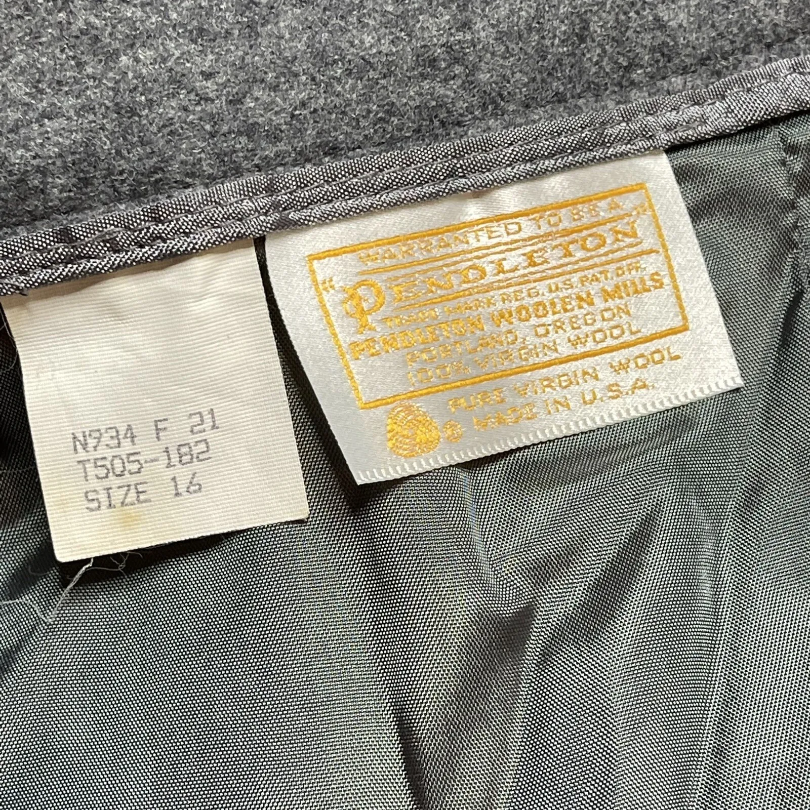 Vintage Pendleton Womens 16 Classic Virgin Wool Midi Skirt Gray USA 32" Waist - Image 2