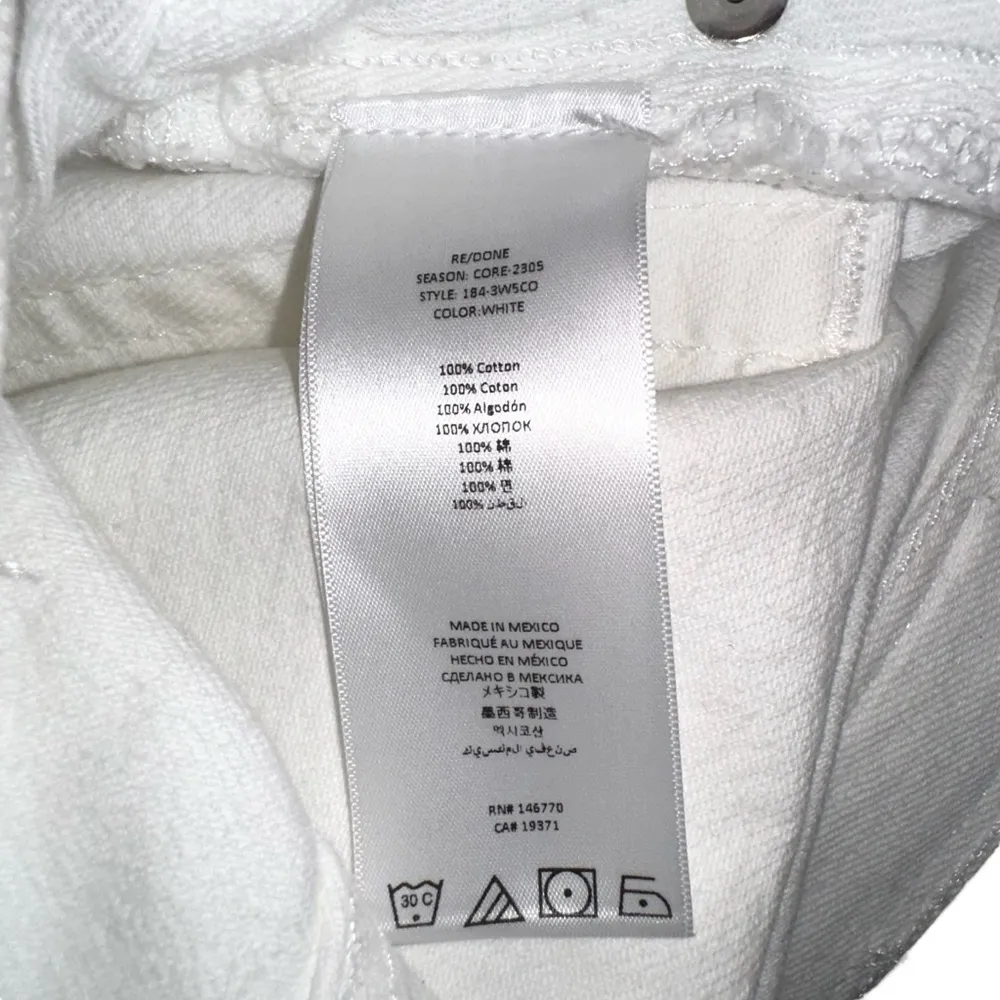NWT Re/Done 50s Cutoffs Ultra High Rise White Button Fly Denim Shorts 29 - Image 7