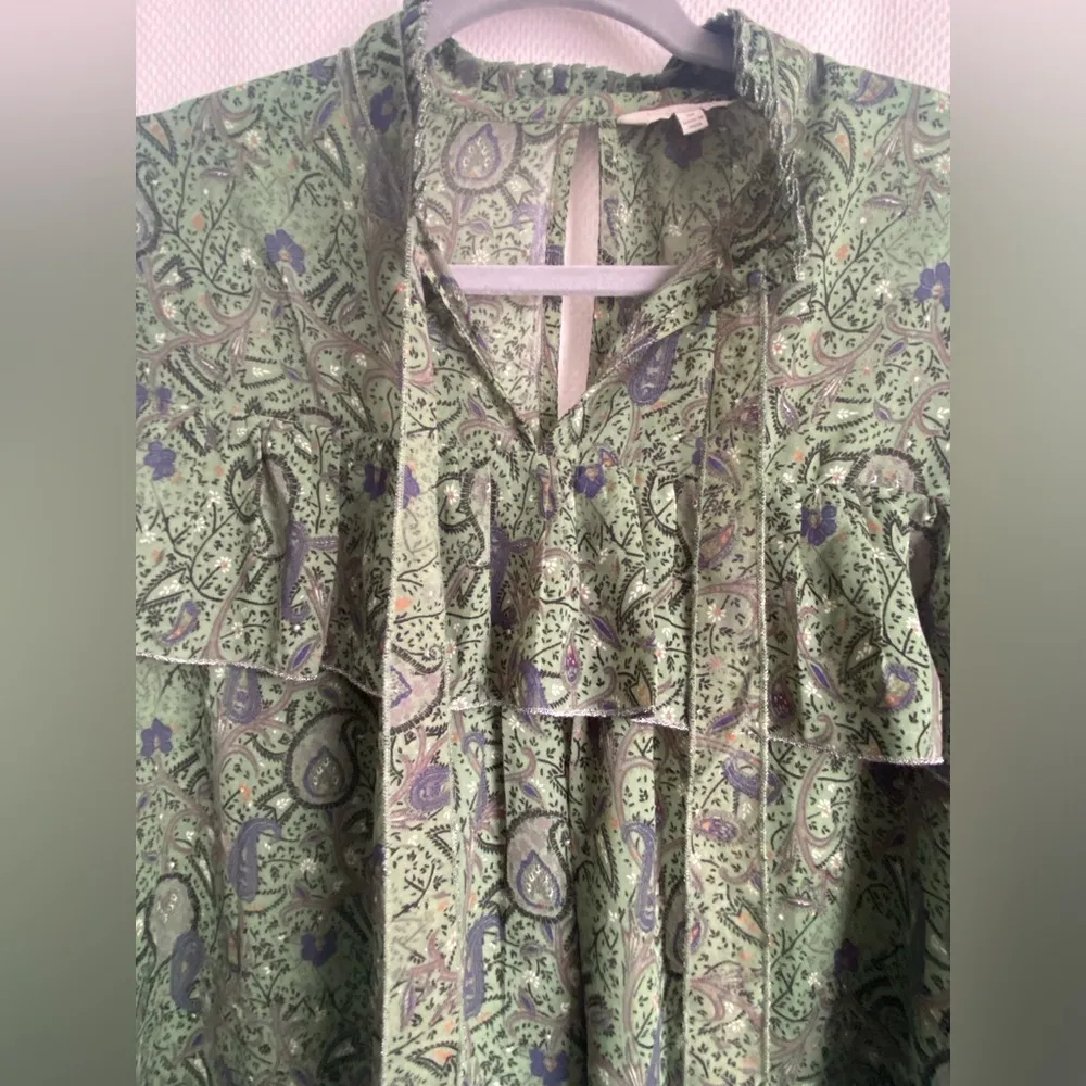 Green Paisley Blouse, Size M - Image 2