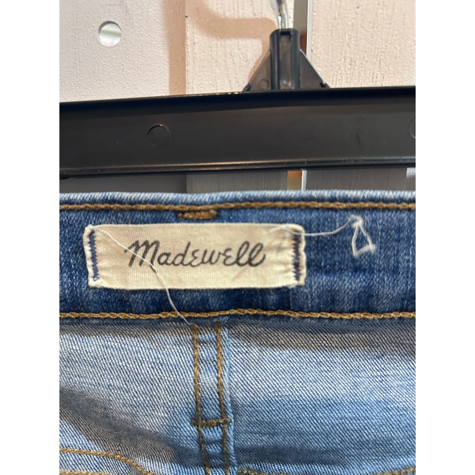 Madewell 9" High Rise Skinny Jeans Distressed Ripped Raw Hem Denim Size 29‎ - Image 5