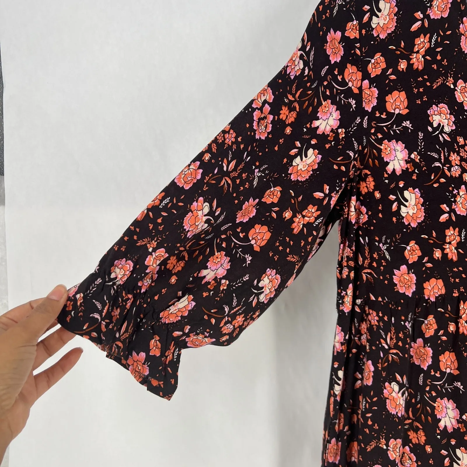 Natural Life Maxi Dress Womens XS Multicolor Fit & Flare Floral Peasant Classic - Image 6