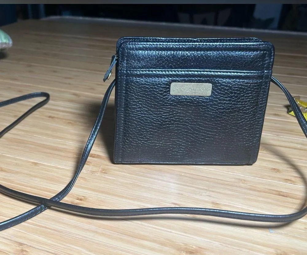 Vintage Anne Klein Pebbled Leather Crossbody Mini Purse - Image 2