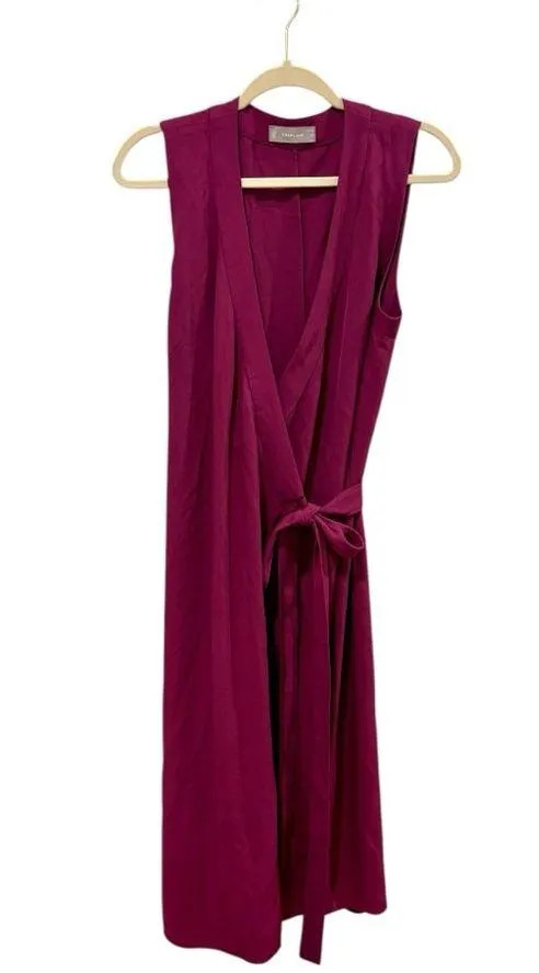 EVERLANE The Japanese GoWeave Sleeveless Wrap Dress Purple 8 - Image 7