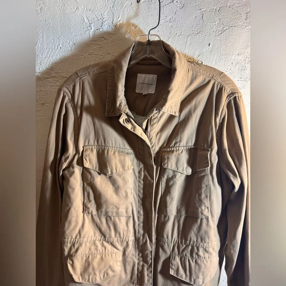 Thread & Supply Camel Utility Jacket M Sherpa lining gorpcore outdoor minimalist - Image 3