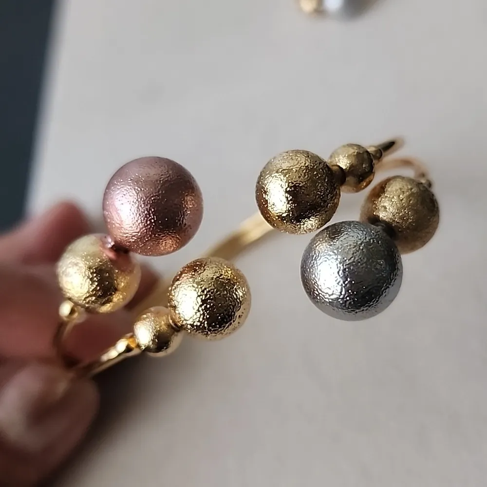 Gold Filled Open Cuff Bracelet Adjuatable Ring Set - Image 8