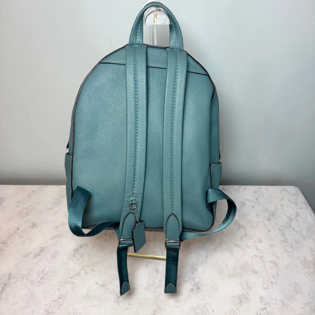 Coach 14468 Campus Leather Backpack Teal Authenticated - Image 2