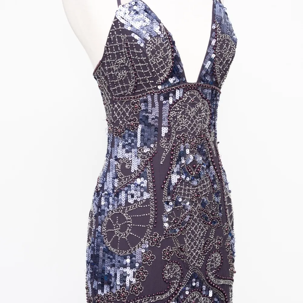 ASOS Design. Strappy Midi Dress With Sequin Embellished Artwork. - Image 15