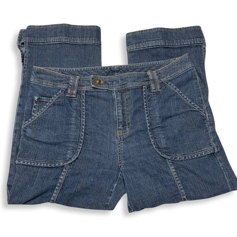 VTG Jones Wear Y2K Capri Pants Women 8 Coastal Retro Stretch Denim Pockets 32x22 - Image 2
