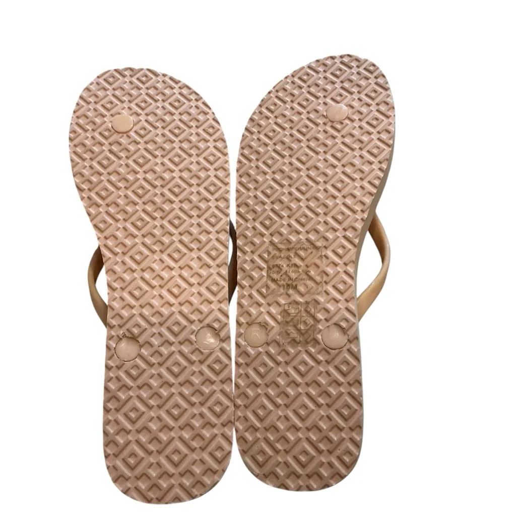 Tory Burch solid thin flip flop perfect blush w gold enamel logo size 10 - Image 6