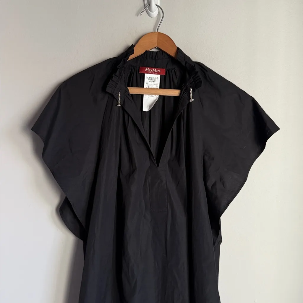 Max Mara  Studio SOSPIRO Poplin mini dress with flounce - Image 6