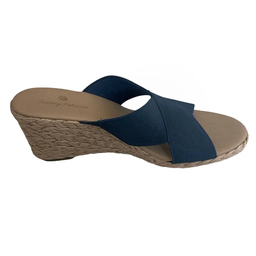 Tommy Bahama "Suzette" Navy Blue Espadrille Jute Wedge Open Toe Sandals - Image 4