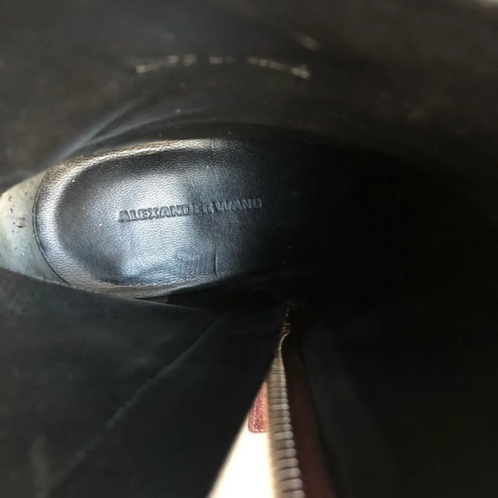 Authentic Alexander Wang Red Real Fur Dyed Calf Ankle Bootie Size US 7 - Image 5