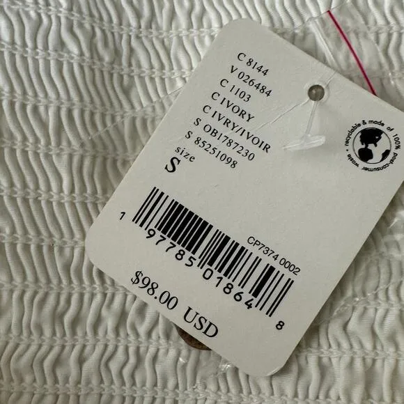 Free People FP One So Posh Corset Cropped Tank Top Ivory Size S NWT‎ - Image 8