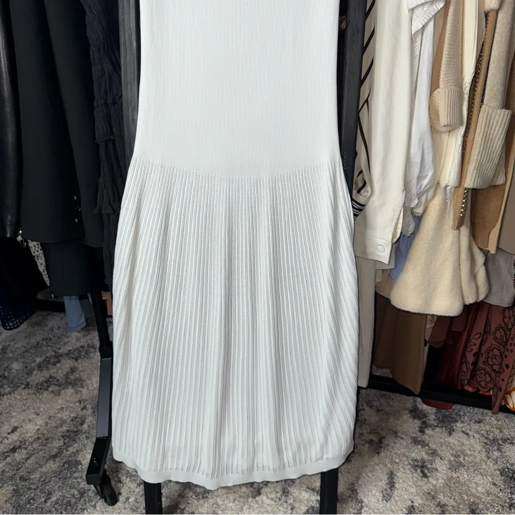 Marella Norcia White Ribbed Knit Maxi Jumper Dress Size M - Image 16