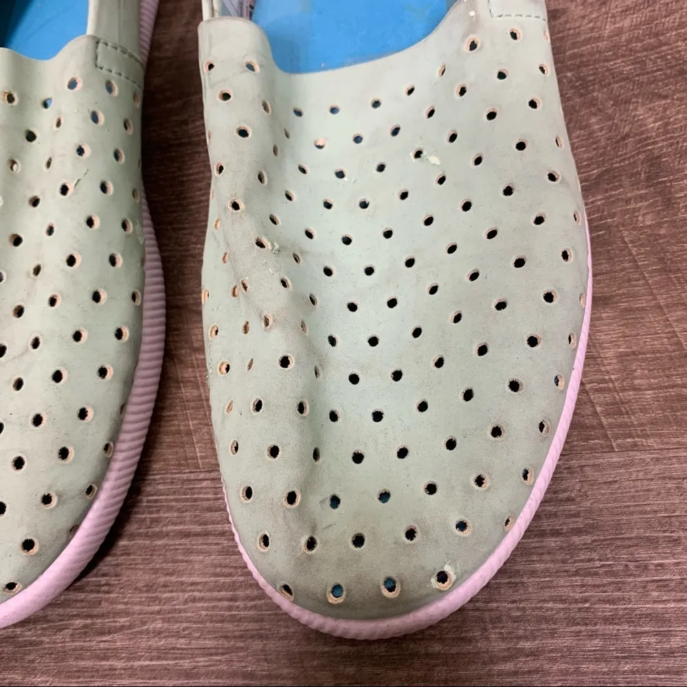Native Green Perforated Slip On Shoes Size 8 - Image 10