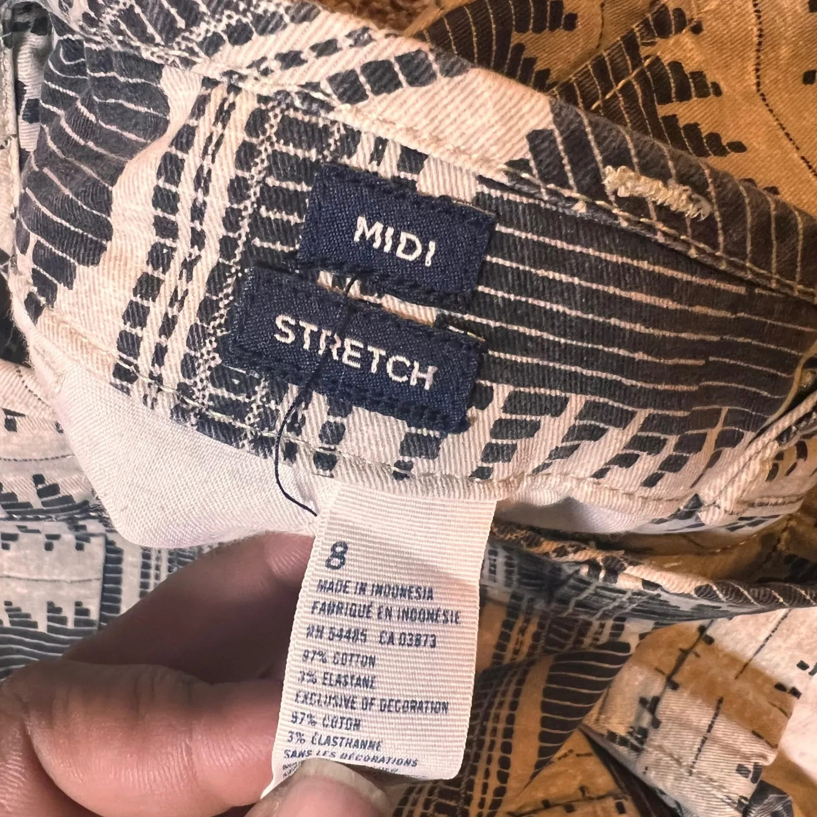 American Eagle Outfitters‎ Midi Shorts Stretch Patterned Casual Size 8 - Image 3