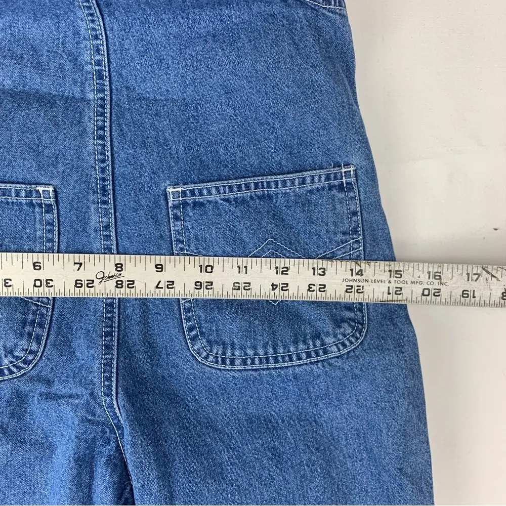 Revolt juniors size small denim overalls stamped floral y2k vintage blue - Image 10