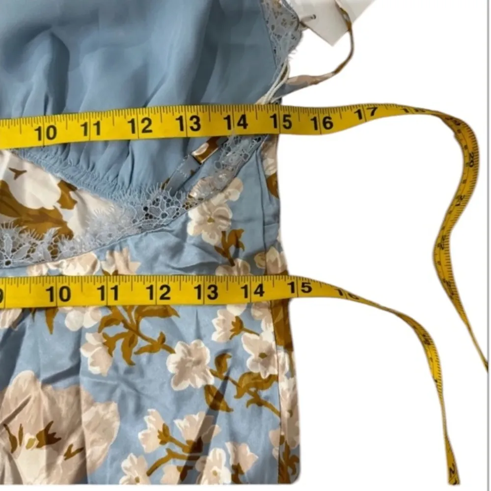Reformation blue floral silk dress NEW - Image 11