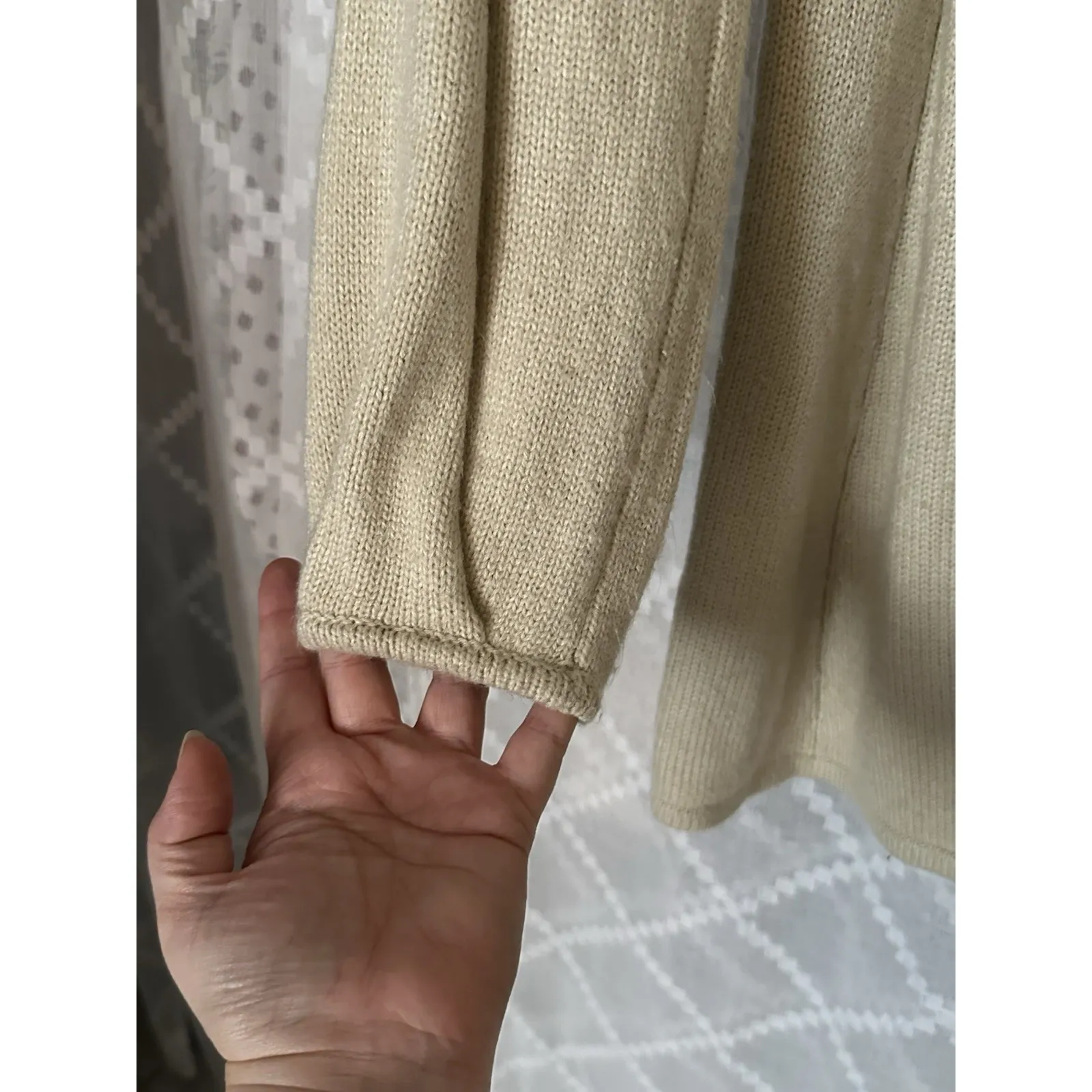 Y2K Preppy Cream Sweater Mini‎ Cardigan Joyce Leslie Vintage Women's Medium - Image 6