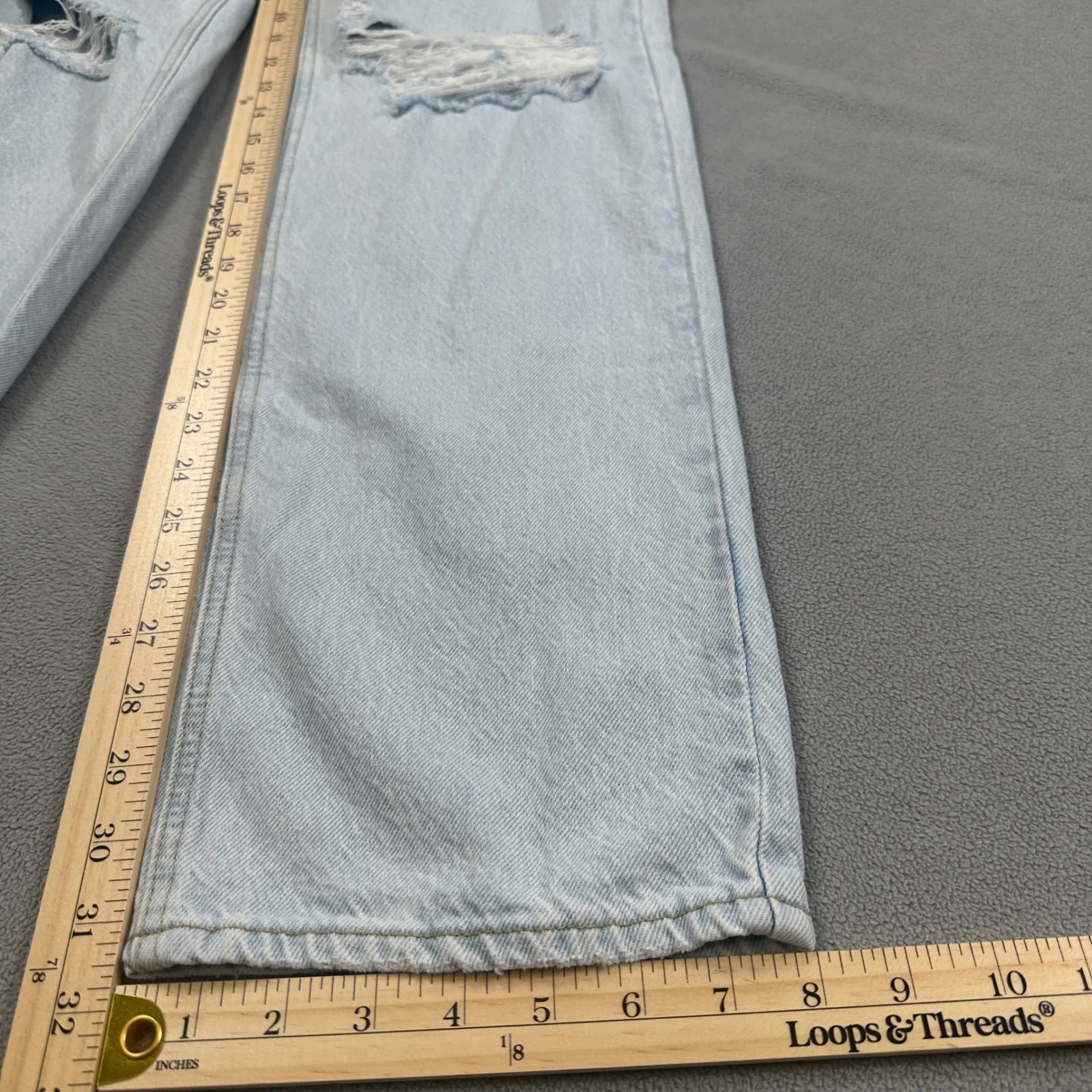 NWT Pacsun 90s Boyfriend Jeans 28 High Rise Relaxed Leg Light Distressed Denim - Image 5