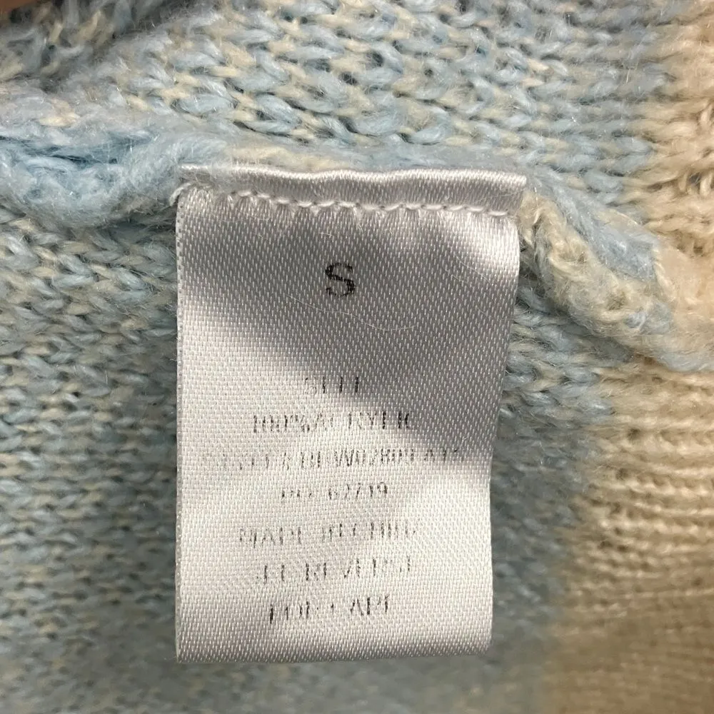 Altard State Blue & Cream Smiley Face Dolman Sleeve Oversized Sweater Small #716 - Image 5