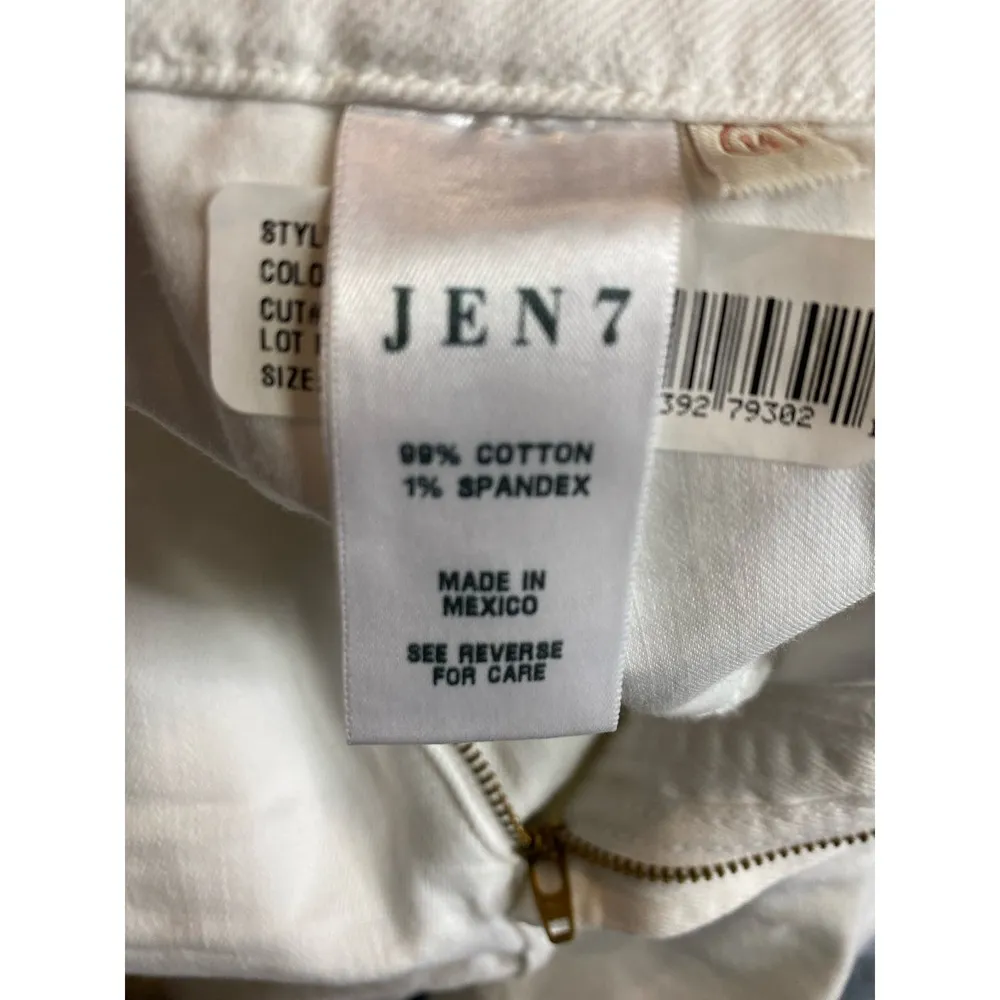 JEN7 By 7 For all Mankind Women's 14 Sculpting Enhancing Shorts White Denim NWT - Image 7