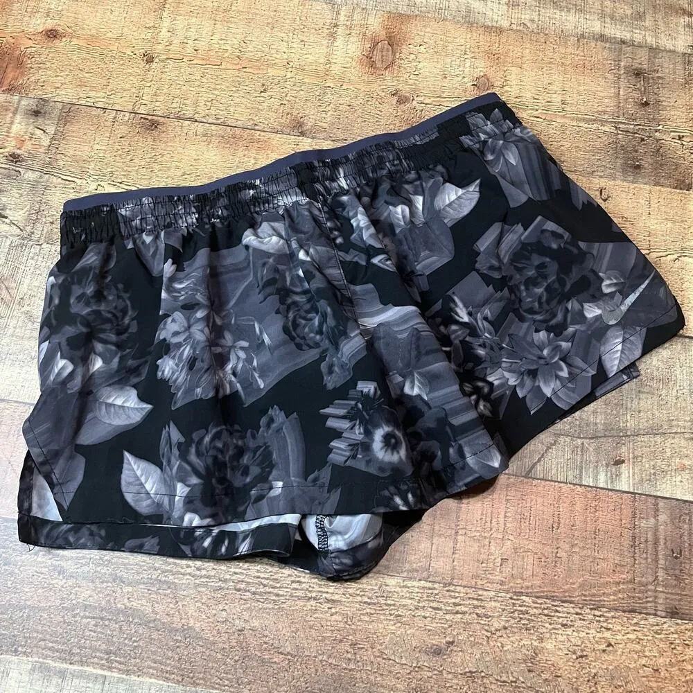 Nike | Bundle Black Floral Dri-Fit Drawstring Lined Pockets Running Shorts Sz M - Image 2