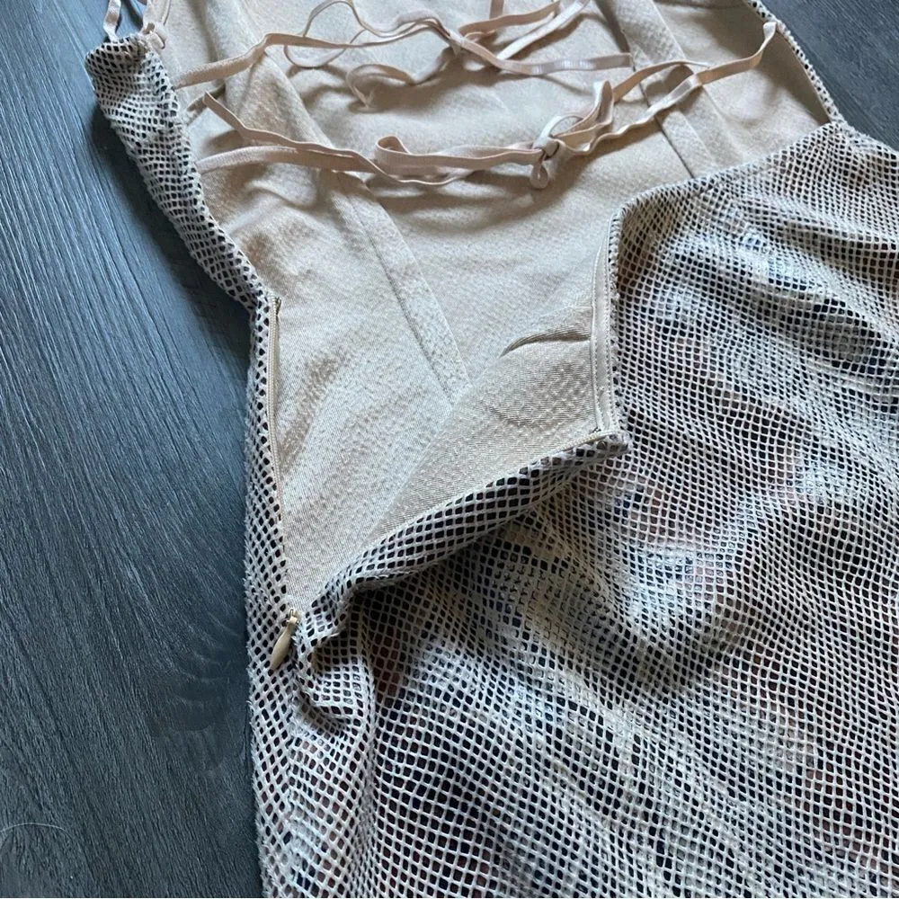 Urban Outfitters Bodycon Mini Dress Snakeskin Print Mesh Open Back - Image 10