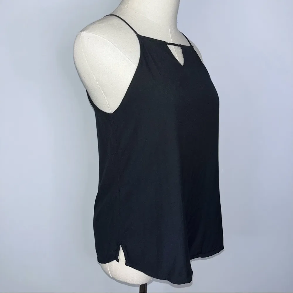 RVCA Women’s Black High Neck Keyhole Halter Tank Top Small Open Back - Image 3