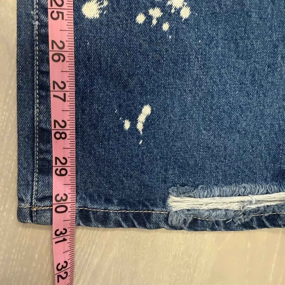 Timing Los Angeles Women Size Large Wide Leg Distressed Paint Splash Denim Jeans - Image 8