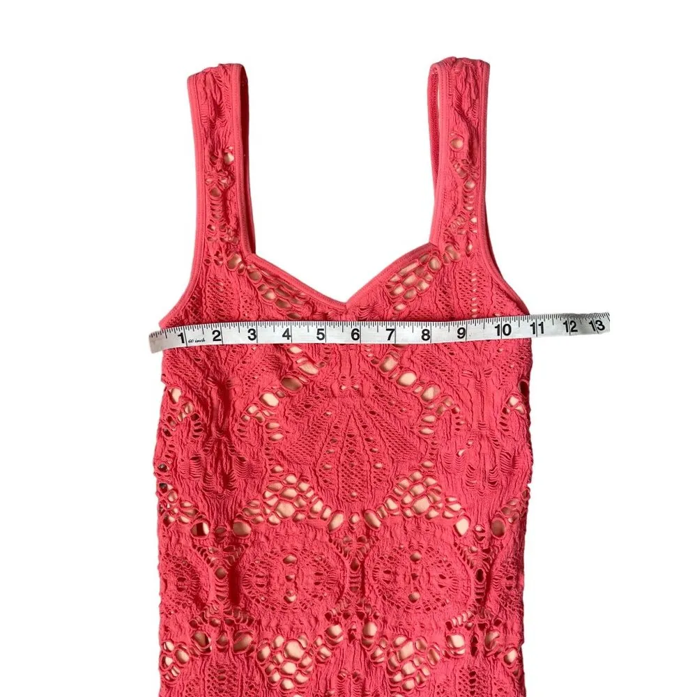 Free People Intimately Medallion Lace Slip Dress Orange Bodycon Lined XS/S $68 - Image 6