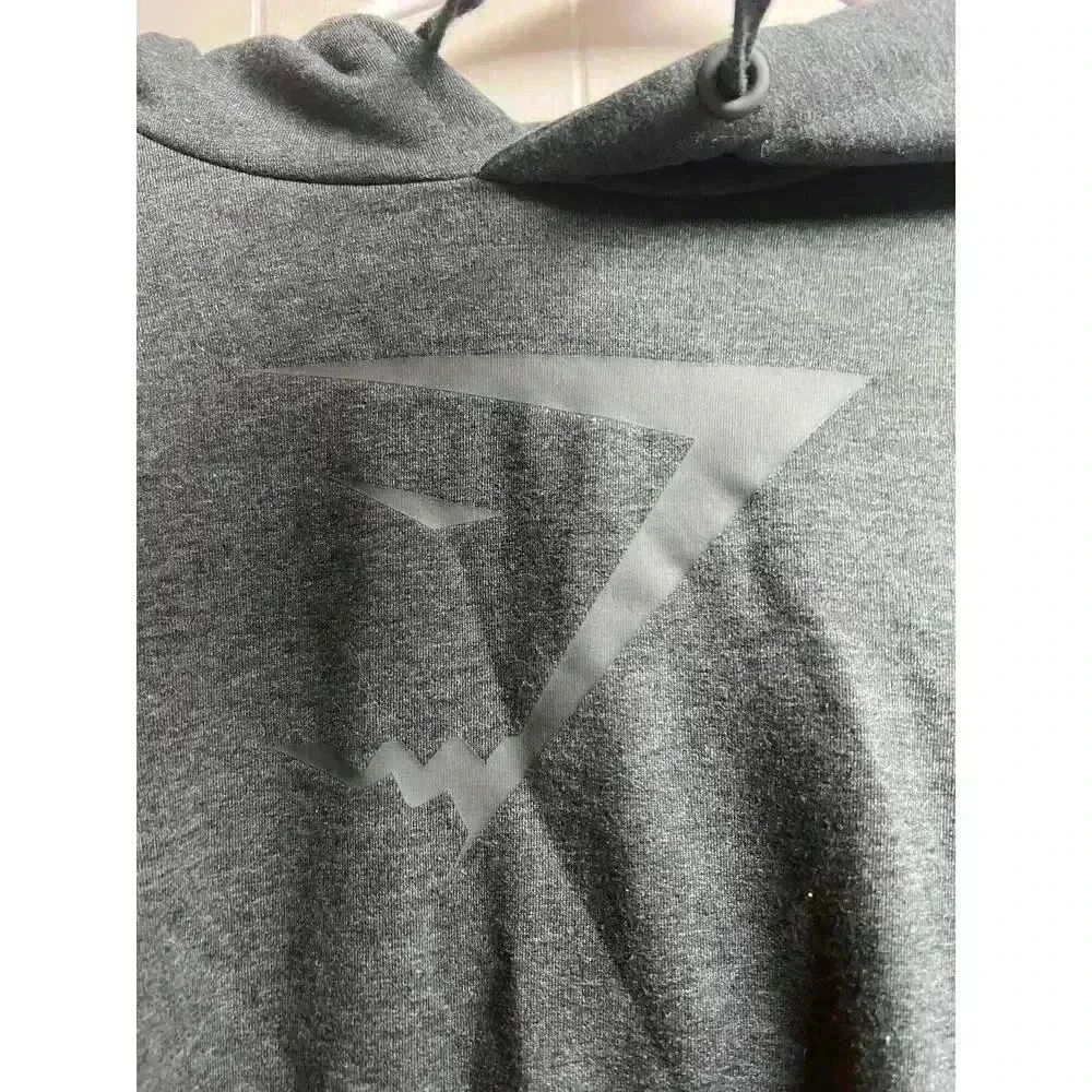 Gymshark Cropped Hoodie Sweatshirt Wrap Cross Back Size Small Dark Gray - Image 2