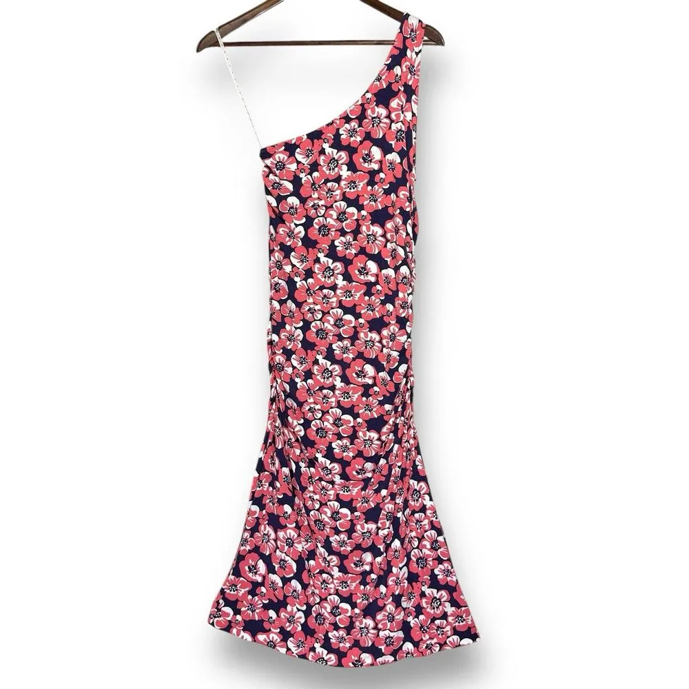 Lilly‎ Pulitzer Island Coral Build Me Up One Shoulder Ruched Dress | M | Stretch - Image 3