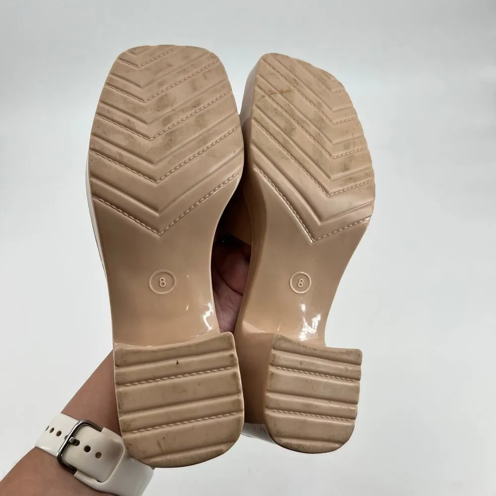 Anthropologie Beach by Matisse Nude Jelly Block Heel Slide Sandals Shoes size 8 - Image 6
