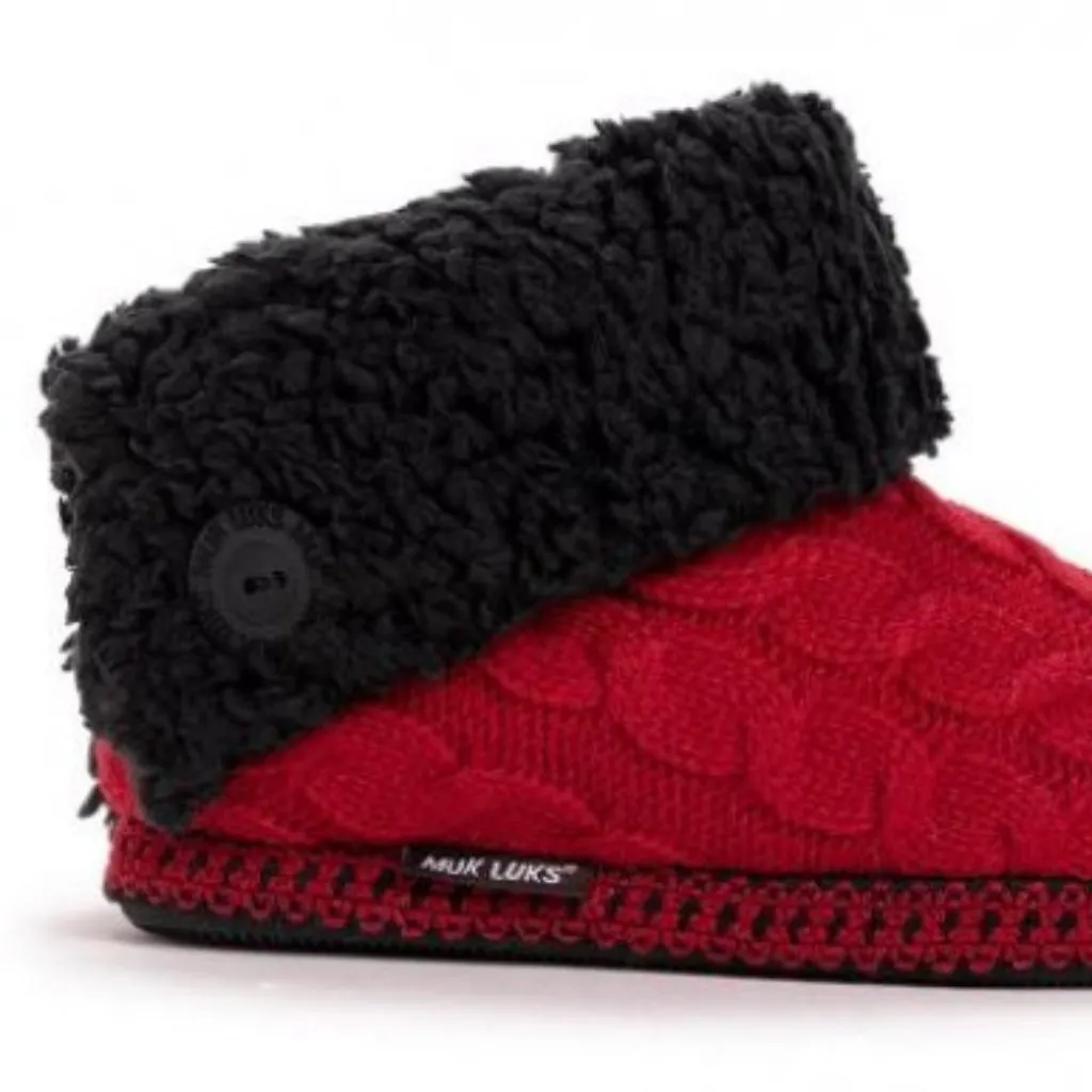Muk Luks Red & Black Melinda Slipper Boot Women Small 5 - Image 3