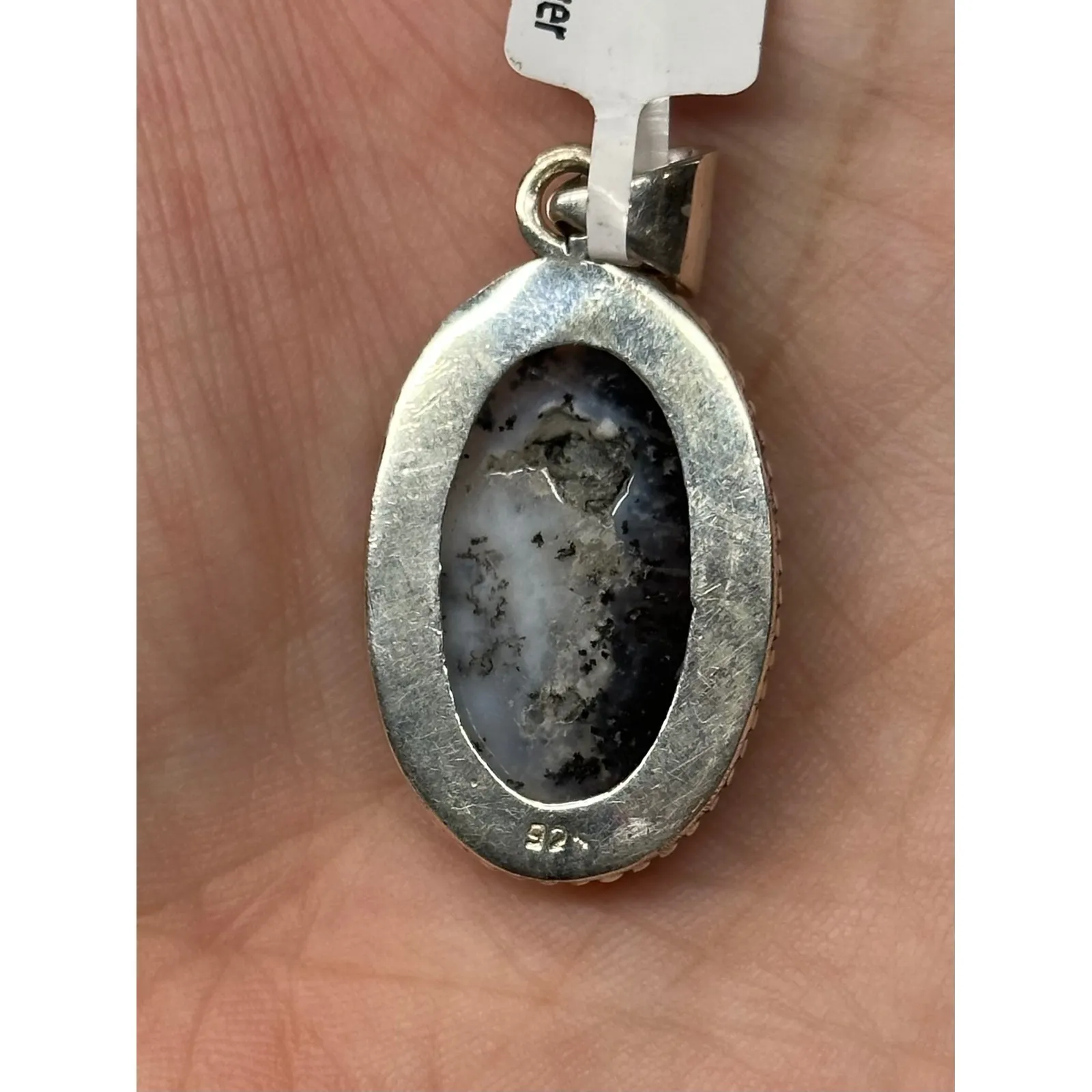 Dendritic Agate‎ Sterling Silver Pendant - Image 7