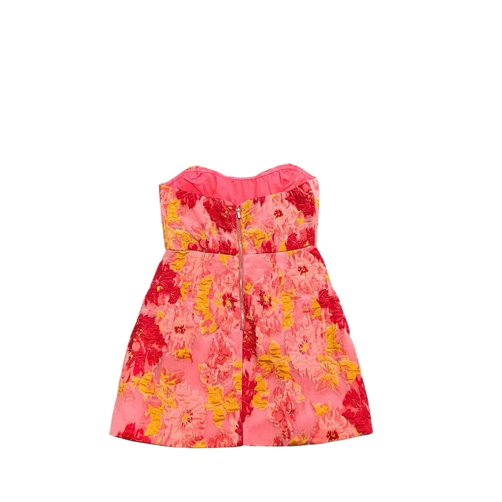 Showpo Brailey mini dress strapless in pink jacquard Floral Size 6 - Image 7