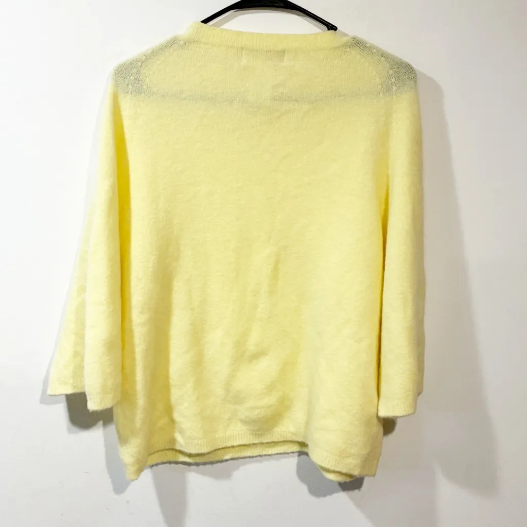 Bianco & Blu Italy Women's Large Wool & Alpaca Blend Sweater Butter Yellow - Image 4