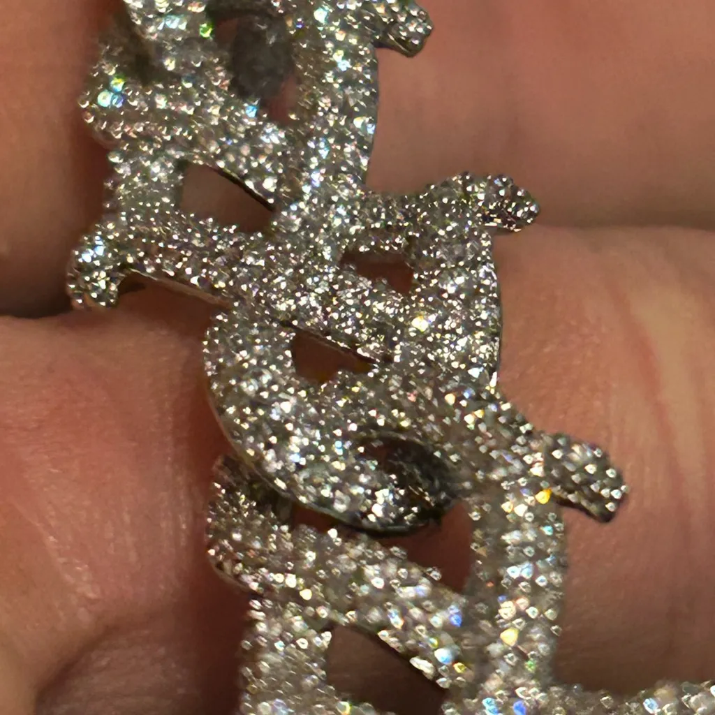 Noctra Crown of Thorns Bracelet | Iced Out Silver & Gold Sizes 7–20 Inch - Image 5