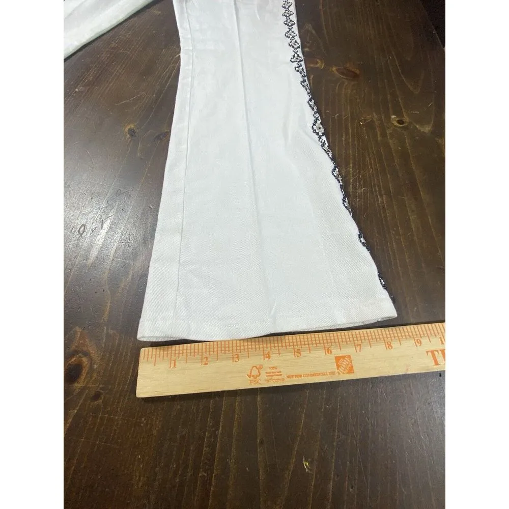 Ralph Lauren Jeans Southwestern Beaded Bootcut White Boho Sz 4 Embellished chic - Image 10