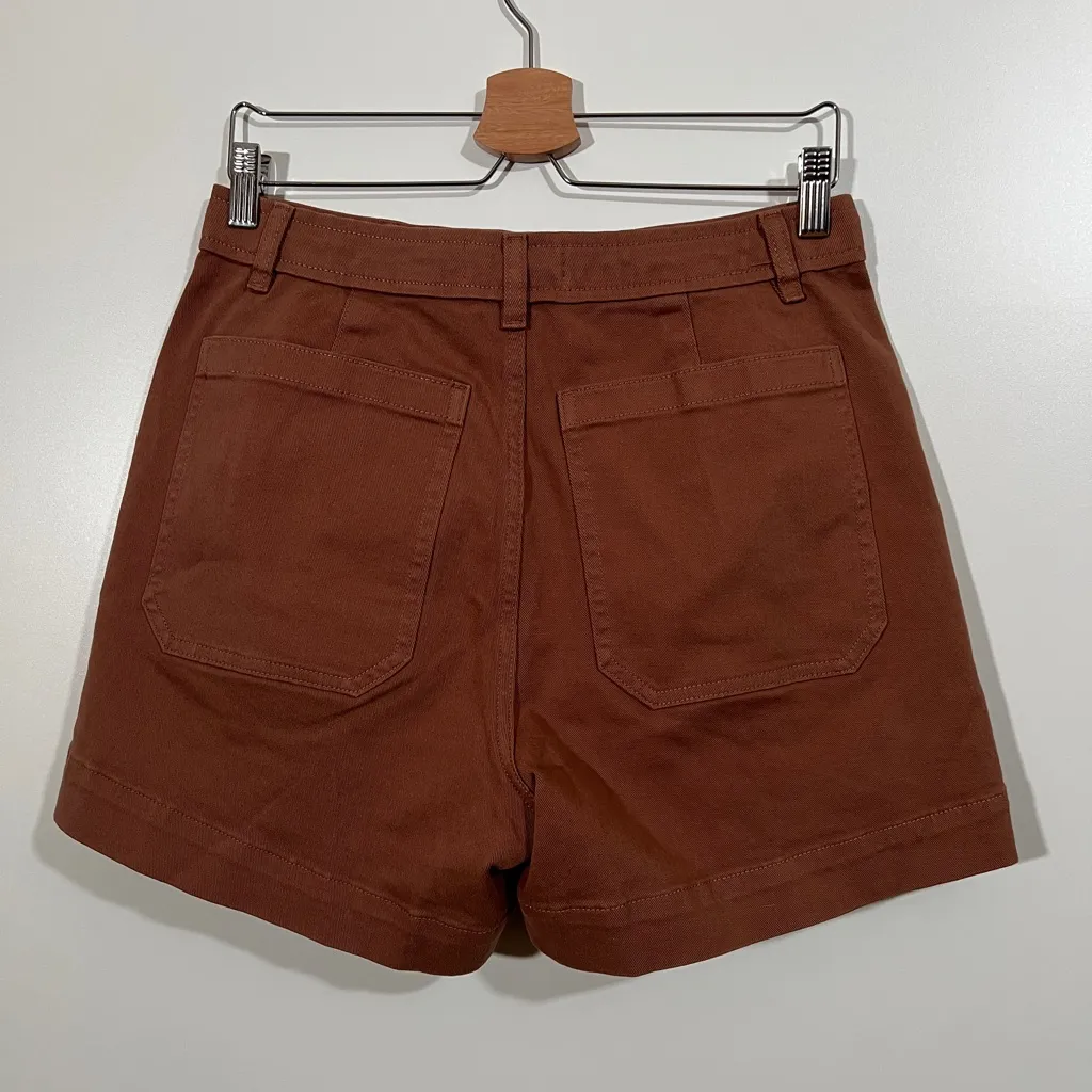 NWT Everlane Utility Short in Karob Brown Cotton Size 8 - Image 2