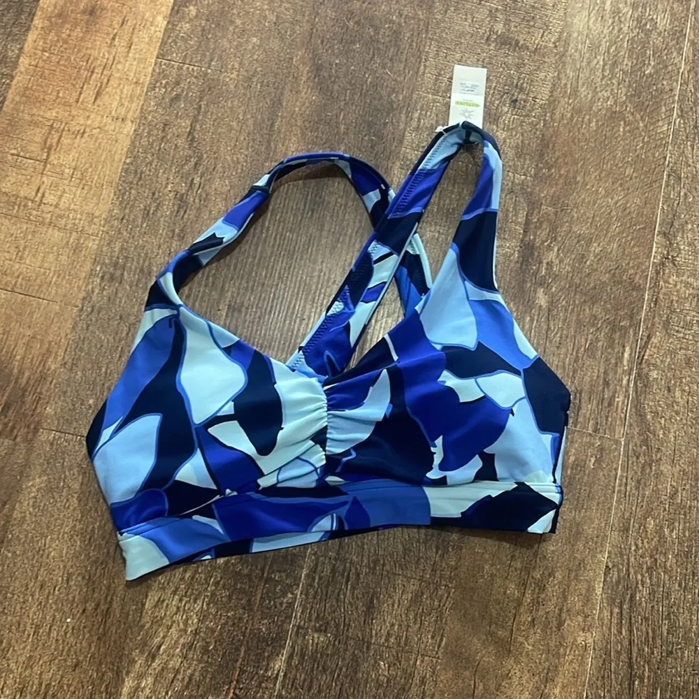 Aerie OFFLINE Real Me Ruched Sports Bra Color Blue Breeze SIZE M - Image 5