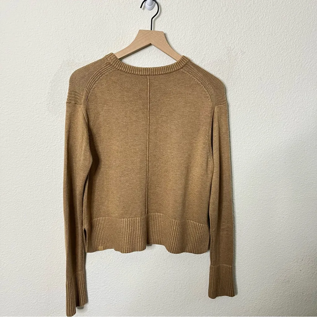 Lululemon Cashlu Boxy Crewneck Sweater Heathered Bold Beige Tan Womens Size 8 - Image 5