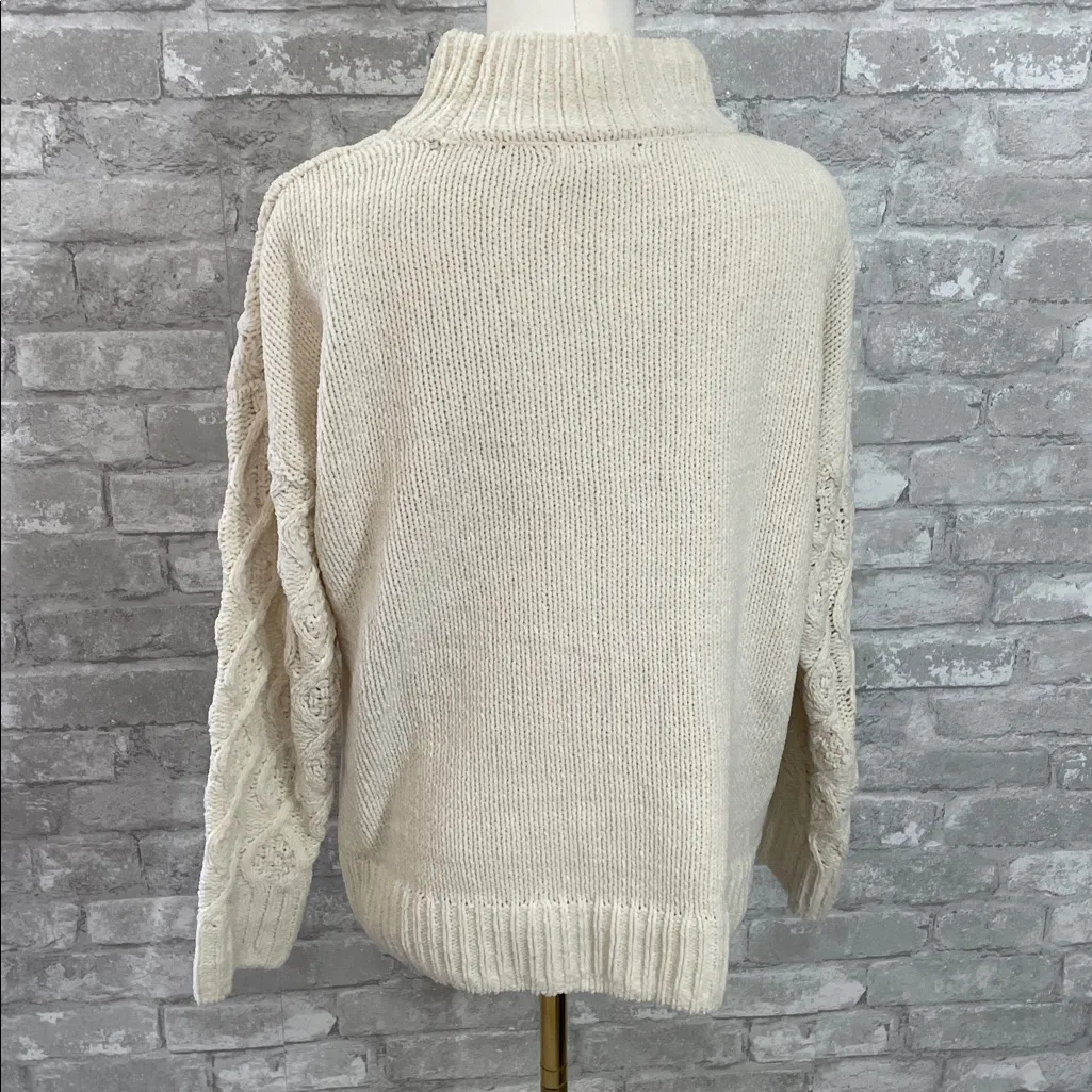Maurices Cream Cable Knit Turtleneck Sweater - Image 3