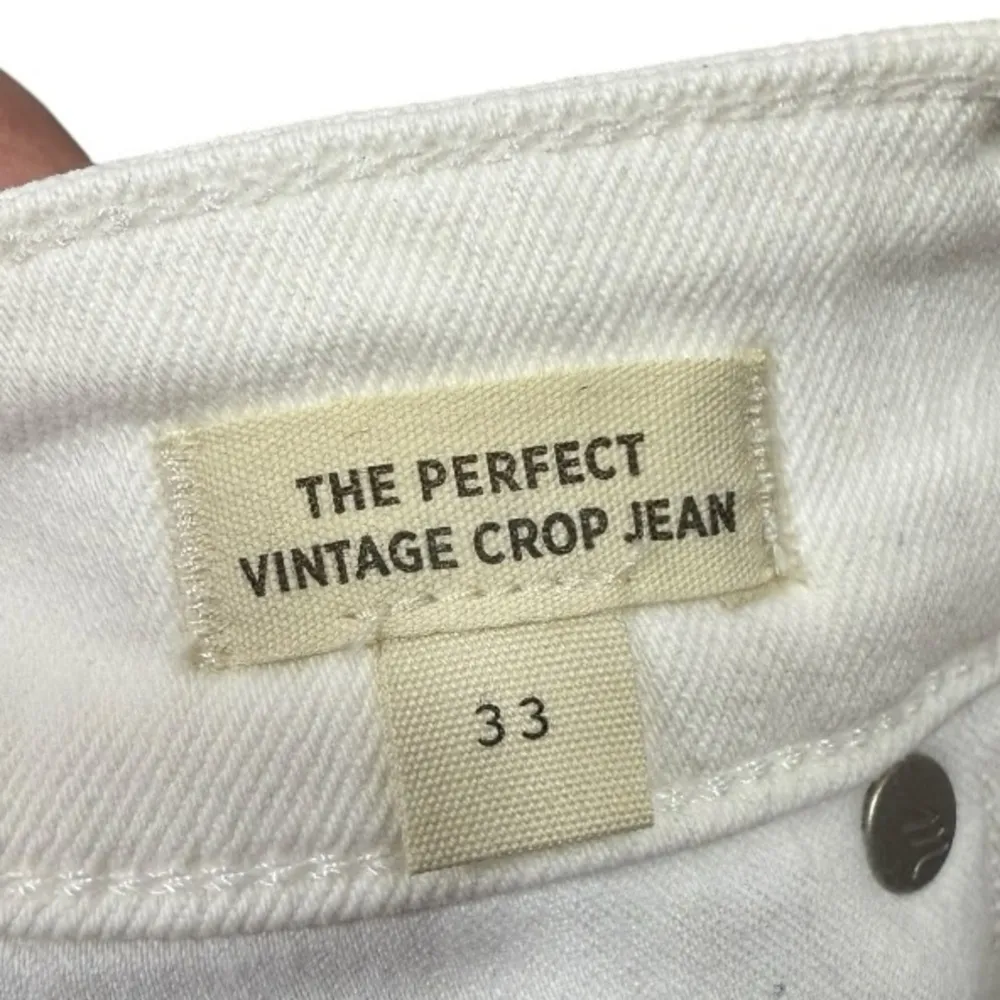 NWT Madewell The Perfect Vintage Jean Tile White Raw Hem‎ Size 33 - Image 4