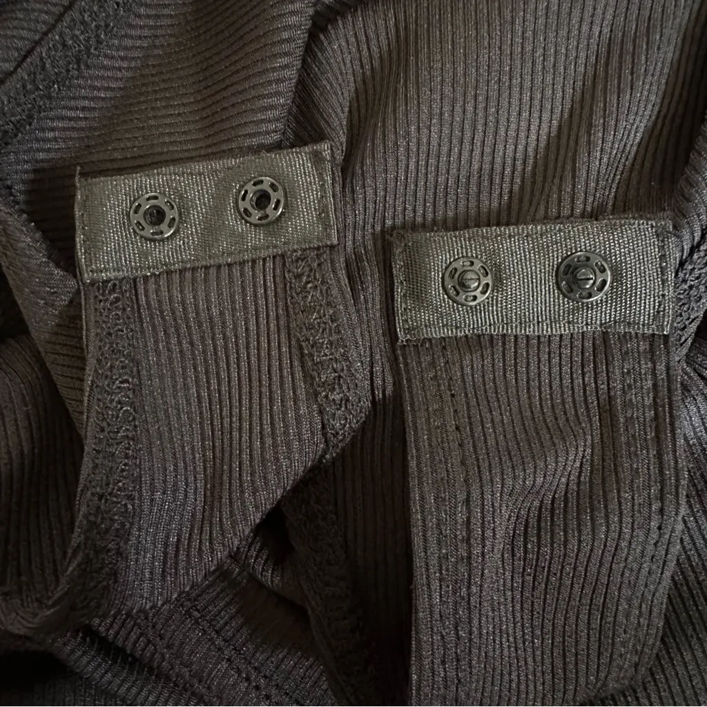 Cider Black 1/4 Zip Ribbed Long Sleeve Bodysuit - Image 13