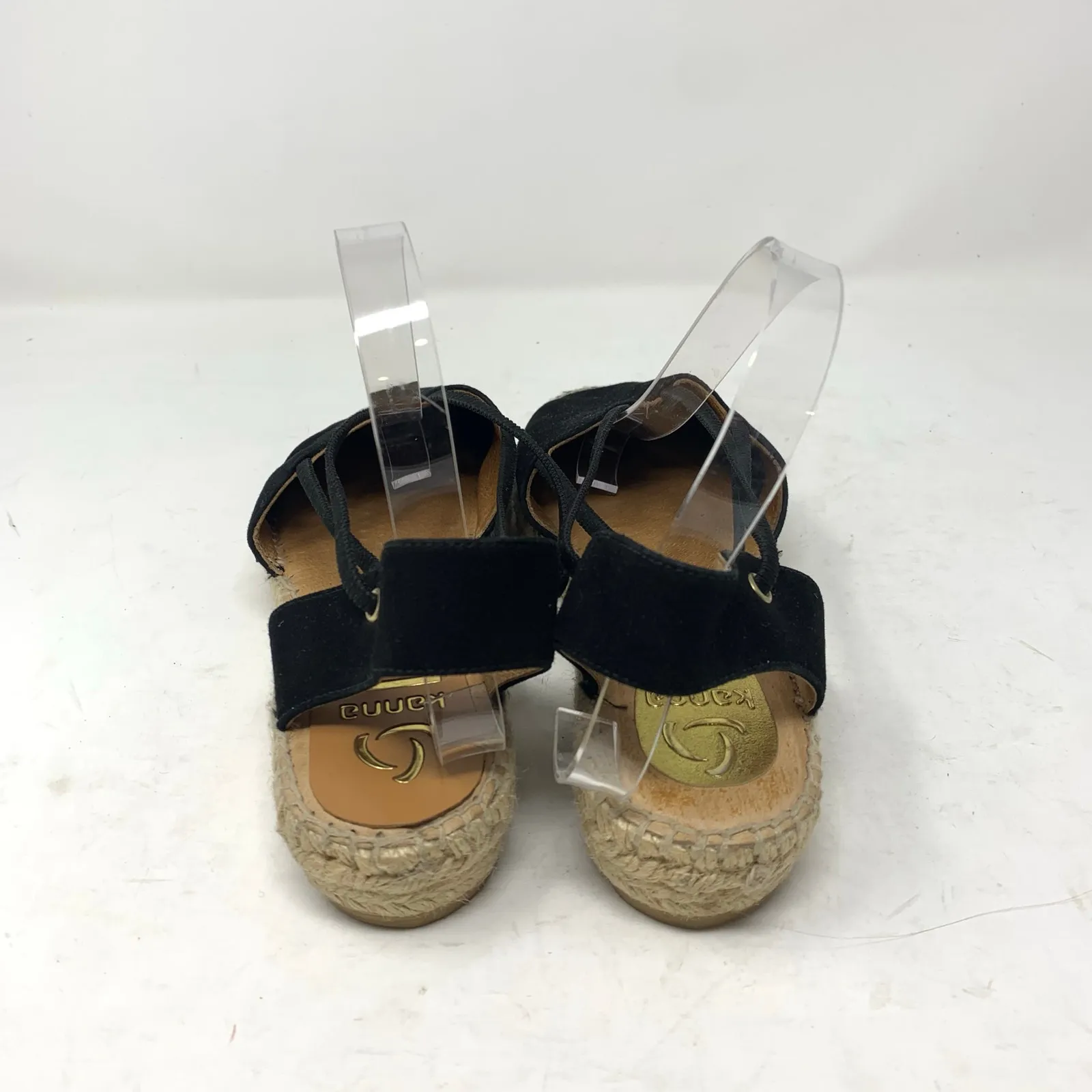 Kanna Thanos Black Suede Closed Toe Espadrilles Made in Spain Size 41 Slingback - Image 7